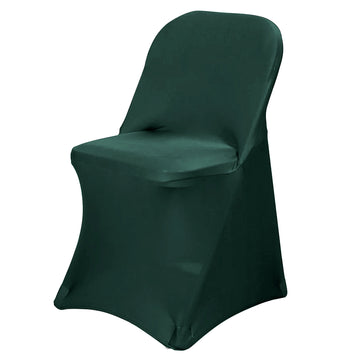 Hunter Emerald Green Spandex Stretch Fitted Folding Chair Cover - 160 GSM
