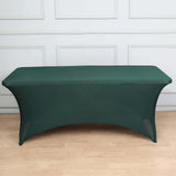 6ft Hunter Emerald Green Spandex Stretch Fitted Rectangular Tablecloth