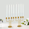 2 Pack 8 Inch Gold Metal 4 Arm Geometric Taper Candle Holder Candelabra 