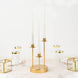 10inch Tall Vintage Gold Metal 3-Arm Round Taper Candle Candelabra