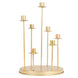 15inch Tall Gold 7-Arm Metal Cluster Round Taper Candelabra#whtbkgd