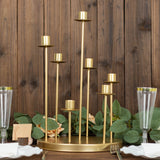 15inch Tall Gold 7-Arm Metal Cluster Round Taper Candelabra
