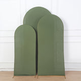 Set of 3 | Matte Olive Green Spandex Fitted Chiara Backdrop Stand Cover For Round Top