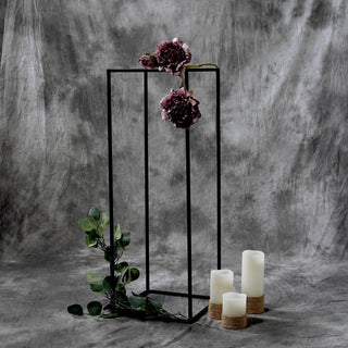 The Perfect Addition to Your Wedding Decor: The Rectangular Matte Black Metal Wedding Flower Stand
