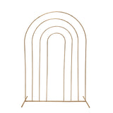 8ft Gold Metal Multi-Layered Round Top Wedding Arch, Rainbow Frame Chiara Backdrop Stand#whtbkgd