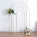 8ft Gold Metal Multi-Layered Round Top Wedding Arch, Rainbow Floral Frame Chiara Backdrop Stand