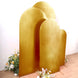 Set of 4 Gold Spandex Chiara Wedding Arch Covers with Metallic Finish, Fitted Covers For Round Top