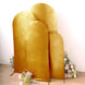 Set of 4 Gold Spandex Chiara Wedding Arch Covers with Metallic Finish, Fitted Covers For Round Top