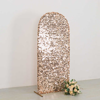 Versatile Rose Gold Sequin Fitted Wedding Arch Cover
