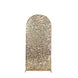 6ft Sparkly Champagne Big Payette Sequin Fitted Wedding Arch Cover for Round Top#whtbkgd