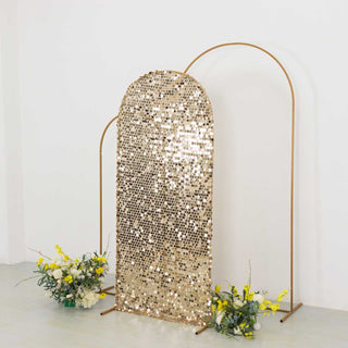 Shimmery Champagne Big Payette Sequin Backdrop Cover