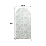 7ft Fitted Spandex Chiara Backdrop Cover – French Toile Dusty Sage Green