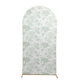 7ft Fitted Spandex Chiara Backdrop Cover – French Toile Dusty Sage Green