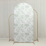 7ft Fitted Spandex Chiara Backdrop Cover – French Toile Dusty Sage Green