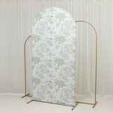 7ft Fitted Spandex Chiara Backdrop Cover – French Toile Dusty Sage Green