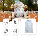 8ft Fitted Spandex Chiara Backdrop Cover – French Toile Floral Arch Slipcover