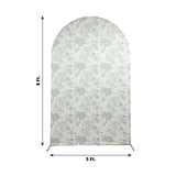 8ft Fitted Spandex Chiara Backdrop Cover – French Toile Floral Arch Slipcover