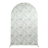 8ft Fitted Spandex Chiara Backdrop Cover – French Toile Floral Arch Slipcover