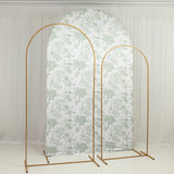 8ft Fitted Spandex Chiara Backdrop Cover – French Toile Floral Arch Slipcover