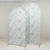 8ft Fitted Spandex Chiara Backdrop Cover – French Toile Floral Arch Slipcover