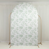 8ft Fitted Spandex Chiara Backdrop Cover – French Toile Floral Arch Slipcover
