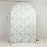 8ft Fitted Spandex Chiara Backdrop Cover – French Toile Floral Arch Slipcover