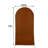 7ft Cinnamon Brown Spandex Fitted Wedding Arch Cover