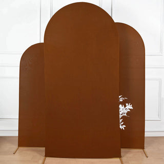 7ft Cinnamon Brown Backdrop Stand Cover for Wedding Arch