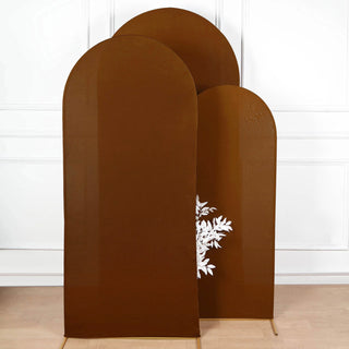 Create Unforgettable Memories with the 6ft Cinnamon Brown Spandex Fitted Chiara Backdrop Stand Cover