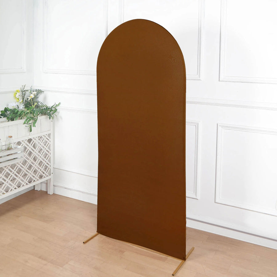 6ft Cinnamon Brown Spandex Fitted Wedding Arch Cover