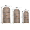 Set of 3 | Brown Rustic Wood Plank Pattern Spandex Fitted Chiara Backdrop Stand Cover