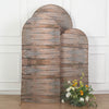Set of 3 | Brown Rustic Wood Plank Pattern Spandex Fitted Chiara Backdrop Stand Cover
