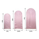 Set of 3 Dusty Rose Ripple Satin Chiara Wedding Arch Covers, Fitted Covers