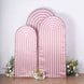 Set of 3 Dusty Rose Ripple Satin Chiara Wedding Arch Covers, Fitted Covers