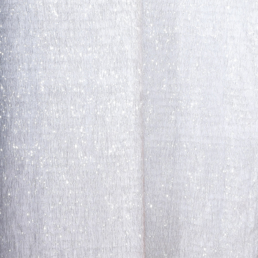 Set of 3 Silver Metallic Fringe Chiara Wedding Arch Covers With Tinsel Shag