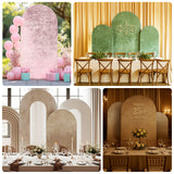 Set of 3 White Crushed Velvet Chiara Backdrop Stand Covers For Round Top Wedding Arches