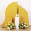 Set of 4 Gold Chiara Wedding Arch Covers Shimmer Tinsel Finish, Fitted Covers For Half Moon