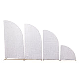 Set of 4 Silver Chiara Wedding Arch Covers Shimmer Tinsel Finish, Fitted Covers For Half Moon