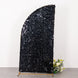 7ft Black Double Sided Big Payette Sequin Chiara Wedding Arch Cover For Half Moon Backdrop Stand