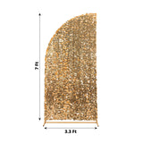 7ft Gold Double Sided Big Payette Sequin Chiara Wedding Arch Cover For Half Moon Backdrop Stand