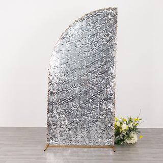 7ft Silver Double Sided Big Payette Sequin Chiara Wedding Arch Cover