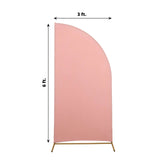 6ft Matte Dusty Rose Spandex Half Moon Chiara Backdrop Stand Cover, Custom Fitted Wedding Arch Cover