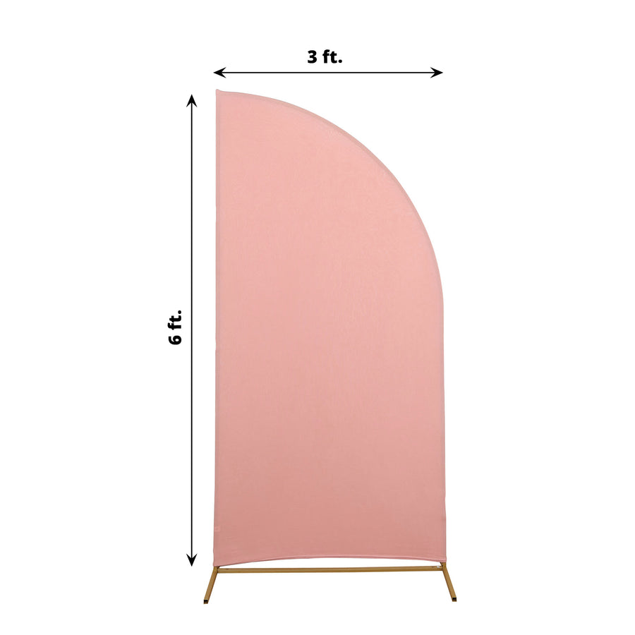 6ft Matte Dusty Rose Spandex Half Moon Chiara Backdrop Stand Cover, Custom Fitted Wedding Arch Cover