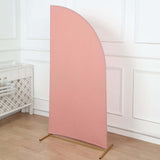 6ft Matte Dusty Rose Spandex Half Moon Chiara Backdrop Stand Cover, Custom Fitted Wedding Arch Cover