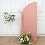 6ft Matte Dusty Rose Spandex Half Moon Chiara Backdrop Stand Cover, Custom Fitted Wedding Arch Cover