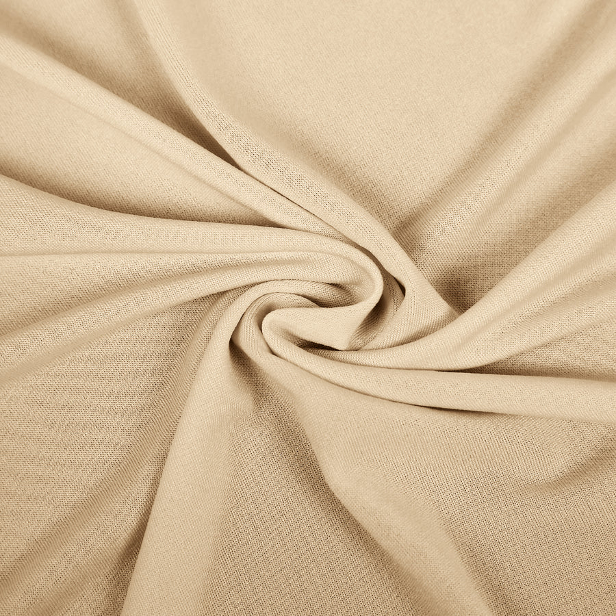 6ft Matte Beige Spandex Half Moon Chiara Backdrop Stand Cover, Fitted Wedding Arch Cover#whtbkgd