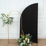 6ft Matte Black Spandex Half Moon Chiara Backdrop Stand Cover, Custom Fitted Wedding Arch Cover
