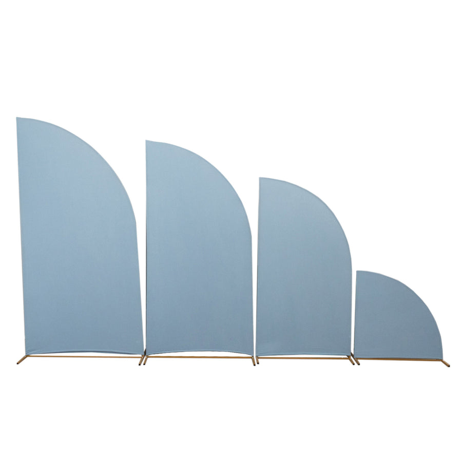Set of 4 | Matte Dusty Blue Spandex Half Moon Chiara Backdrop Stand Covers