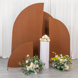 Elevate Your Event Decor with Matte Cinnamon Brown Spandex Covers