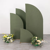 Set of 4 Matte Eucalyptus Sage Green Spandex Half Moon Chiara Backdrop Stand Covers